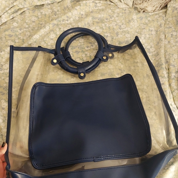What Wear Clear Large Bag with Blue Accents - Picture 1 of 5